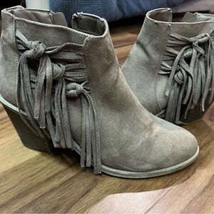 Brown fringe booties size 11 from Walmart